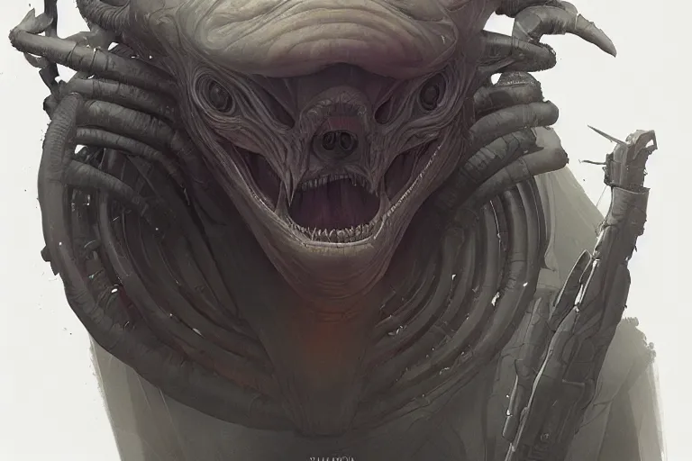 Prompt: Cross-section alien boss, book, page, biology, detailed, artstation, cgsociety, Ralph McQuarrie and Greg Rutkowski