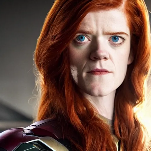 Prompt: rose leslie as iron man