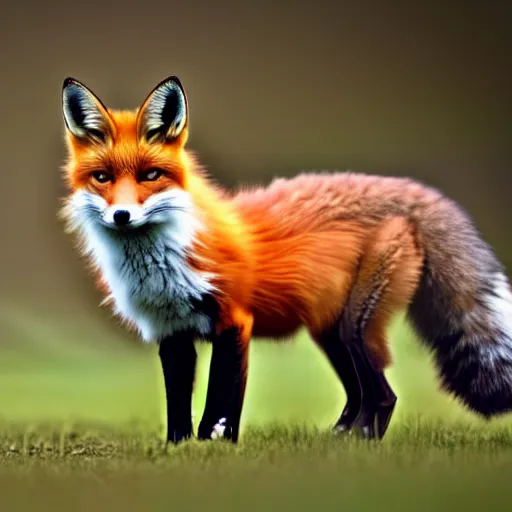 Prompt: a fox - cat - hybrid, animal photography