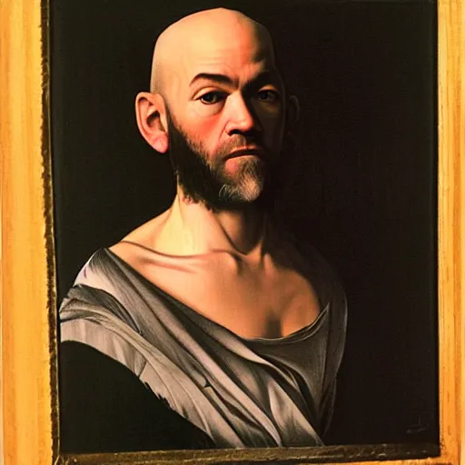 Image similar to painting of michael stipe by caravaggio