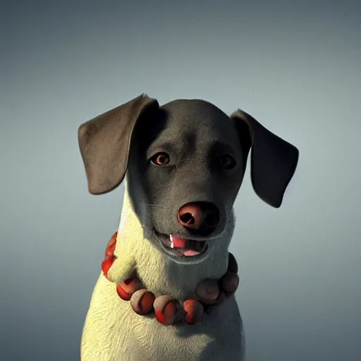 Prompt: dog talking with an apple, cinematic lighting, hypperrealistic illustration, high detailed