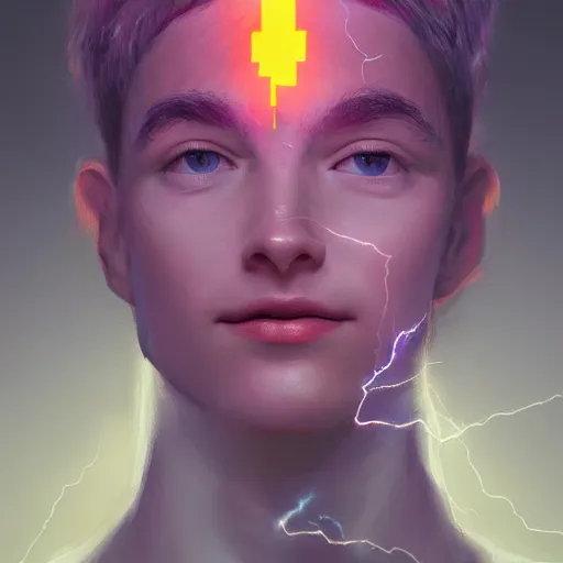 Image similar to a fearless leader of collaborative intelligence by miles johnston, portrait, volumetric lightning, ambient light, trending on artstation, award winning