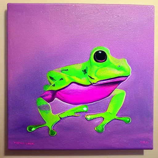 Image similar to “pink frog underwater oil panting”