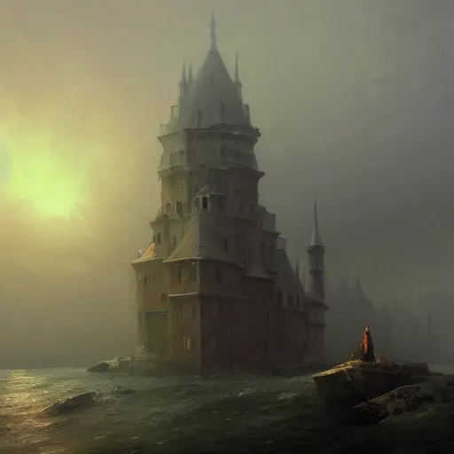 Prompt: a beautiful painting of a dark souls buildings by ivan aivazovsky and rhads and greg rutkowski and james gurney, in style of digital art. hyper detailed, sharp focus, soft light. octane render. ray tracing. trending on artstation