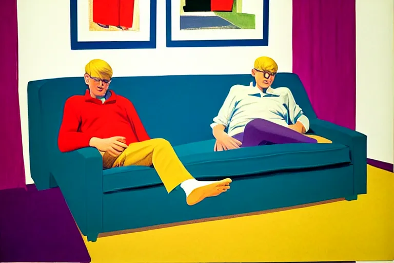 Image similar to Couch Surfing by David Hockney, Andy Shaw, Edward Hopper, 1968, exhibition catalog