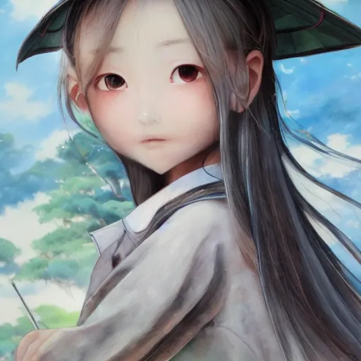 Image similar to dynamic composition, motion, ultra-detailed, incredibly detailed, a lot of details, amazing fine details and brush strokes, colorful and grayish palette, smooth, HD semirealistic anime CG concept art digital painting, watercolor oil painting of a Japanese schoolgirl, by a Chinese artist at ArtStation, by Huang Guangjian, Fenghua Zhong, Ruan Jia, Xin Jin and Wei Chang. Realistic artwork of a Chinese videogame, gradients, gentle an harmonic grayish colors.