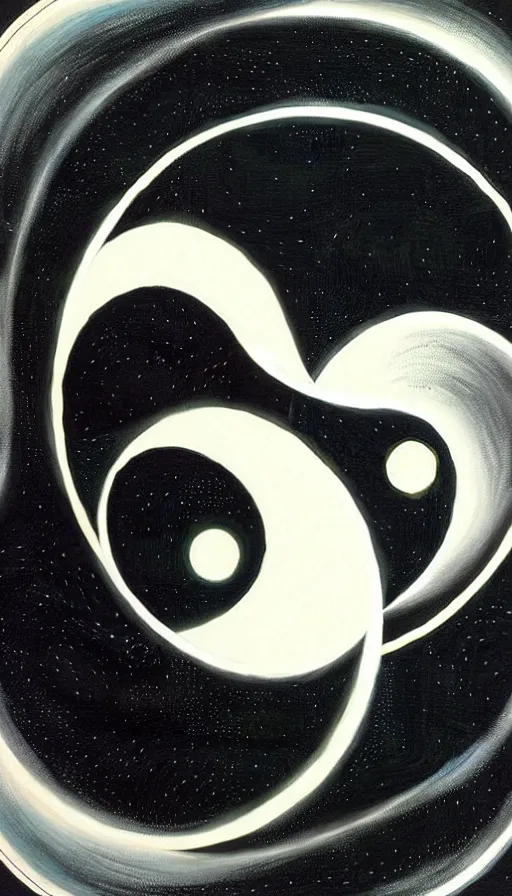 Prompt: Abstract representation of ying Yang concept, by David A. Hardy