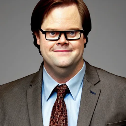 Image similar to dwight schrute pretending to be brian baumgartner