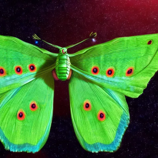 Prompt: insanely detailed magical moon moth flys in the mountains of the the dream realm, dreamy, realistic ; 8 k