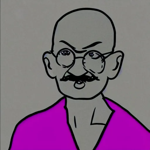 Prompt: mahatma gandhi as a character from the day of the tentacle game