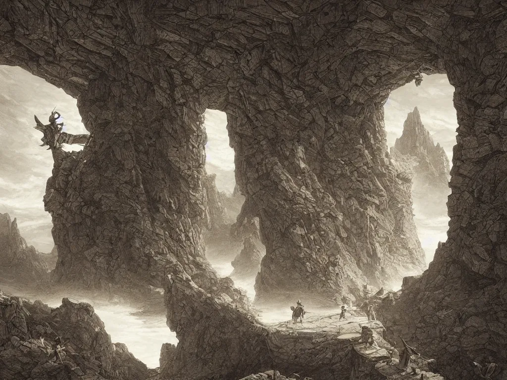 Image similar to a beautiful matte painting of big open book, open book page, don quixote left the book by m. c. escher and gustave dore and sam spratt, cinematic, dynamic lighting, concept art, realistic, realism, colorful