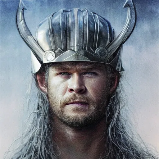 Prompt: detailed masterpiece head and shoulders portrait of struggling Thor Chris Hemsworth with helmet by Ayami Kojima, Amano, Karol Bak, Gottfried Helnwein and Mark Brooks and Meats Meier and Ryan Brown, rich deep colors. the agony is real. Beksinski painting, part by Adrian Ghenie and Gerhard Richter and Jeremy Mann. art by Takato Yamamoto. medium shot. masterpiece . intricate artwork by Tooth Wu and wlop and greg rutkowski, very coherent artwork, cinematic, hyper realism, high detail, octane render, unreal engine, 8k, Vibrant colors, Smooth gradients, High contrast. by Katsuhiro Otomo, inspired by anime, movie grain, intricate detail, extremely detailed. painting by Arthur Rackham, Eugene de Blaas