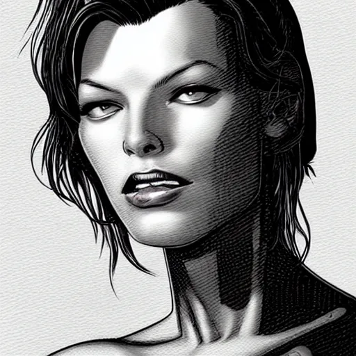 Image similar to “ milla jovovich retro minimalist portrait by jean giraud, moebius starwatcher comic, 8 k ”