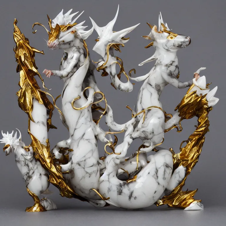 Image similar to rat king white marble with gold accents by ellen jewett