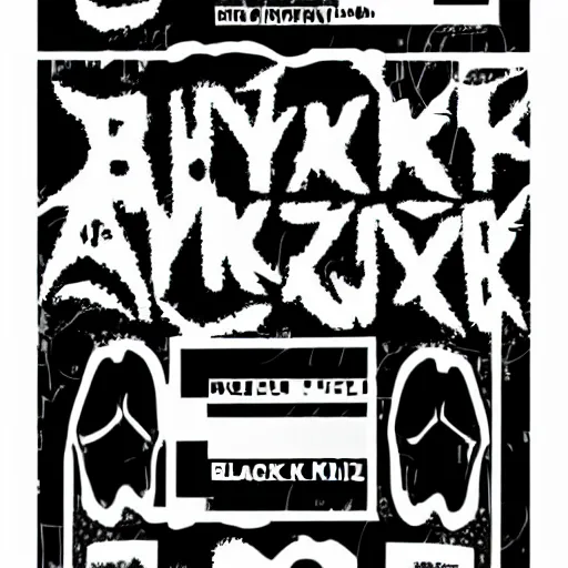 Image similar to black on white graphic design cover punk band in style of eric hu, y 2 k, brutalism, acid, techno