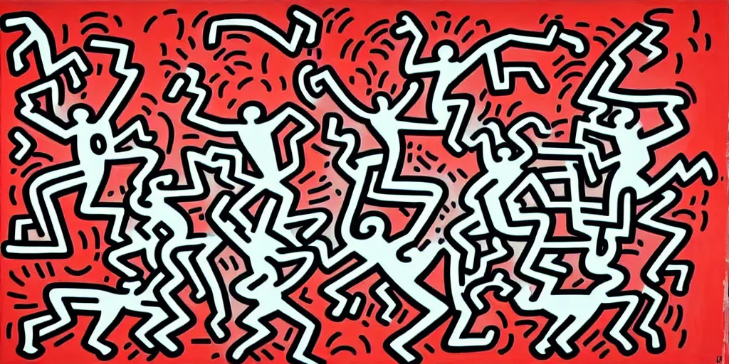 Image similar to Keith haring, crack is wack painting,