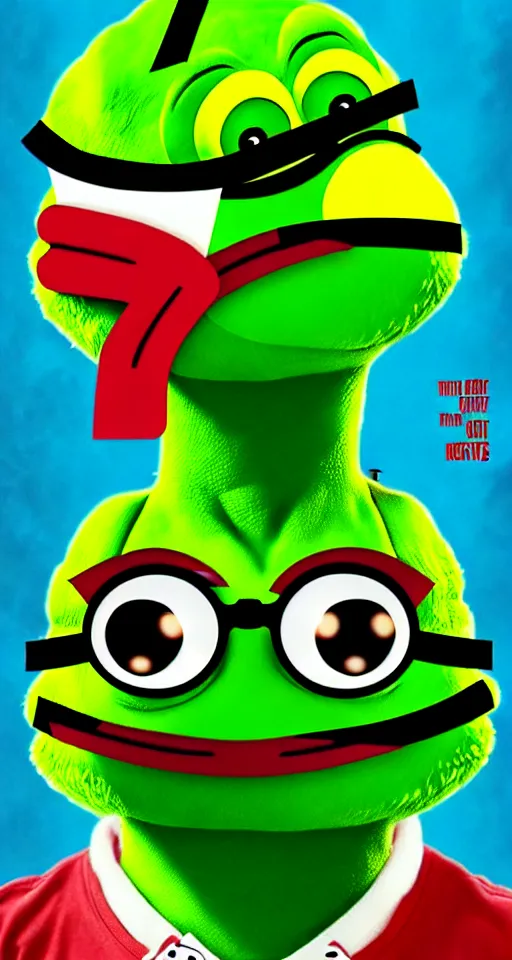 Prompt: pepe attack movie poster