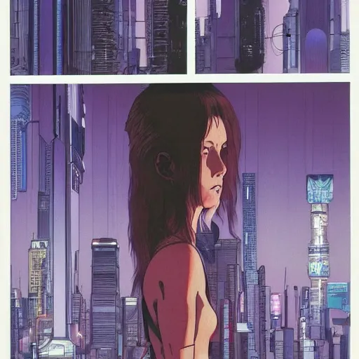 Image similar to Ghost in the shell. Moebius, cyberpunk, masterpiece