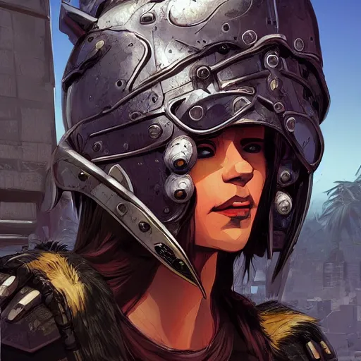 Image similar to cyberpunk viking helmet mask warrior goddess robot ninja fantasy, art gta 5 cover, official fanart behance hd artstation by jesper ejsing, by rhads, makoto shinkai and lois van baarle, ilya kuvshinov, ossdraws