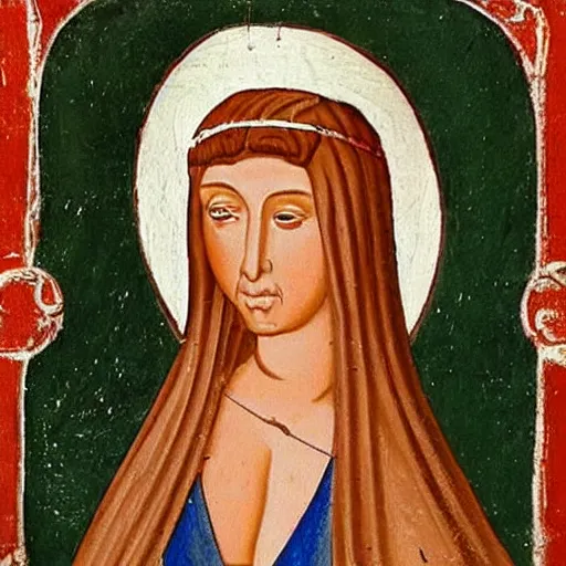 Image similar to medieval painting of kim kardashian