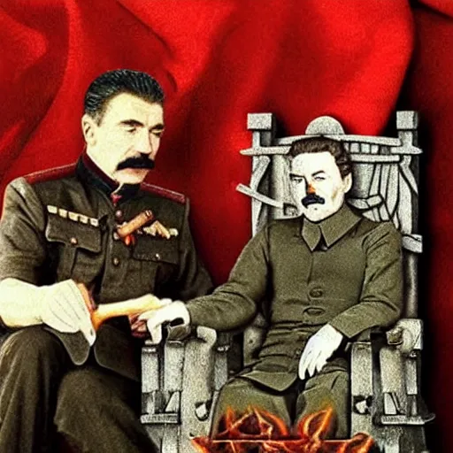 Image similar to Photo of Joseph Stalin friendship with dragon from Game of Thrones ,