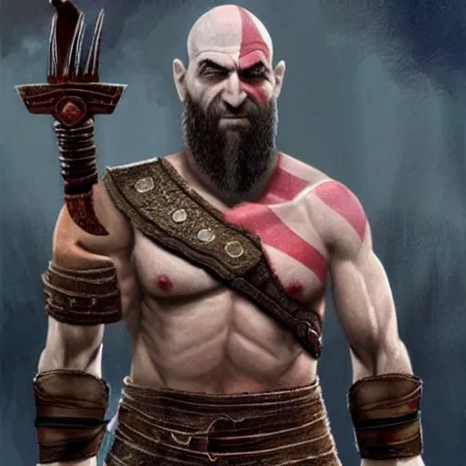 Image similar to benjamin!! netanyahu!! as ( kratos ) from god of war