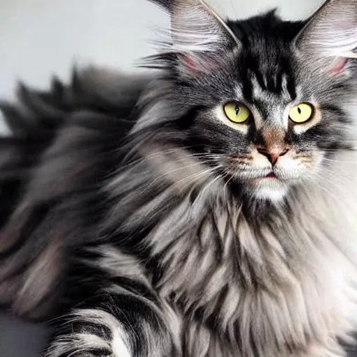 Prompt: a Maine coon cat that looks like Hugh Jackman.