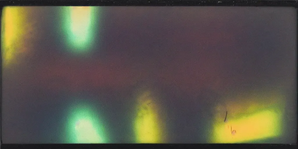 Image similar to never let them take the light behind your eyes, abstract art, polaroid