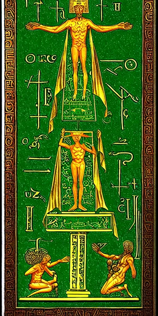 Image similar to emerald tablet of hermes trismegustus