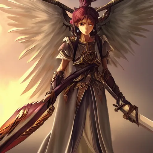 epic cinematic anime concept art. Seraphim angel girl | Stable Diffusion