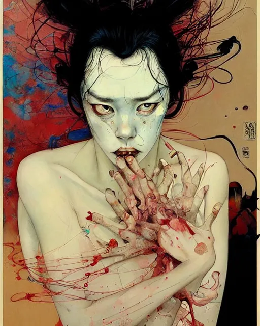 Image similar to there is ugliness in beauty, but there is also beauty in ugliness. in the style of adrian ghenie, esao andrews, jenny saville, edward hopper, surrealism, dark art by james jean, takato yamamoto