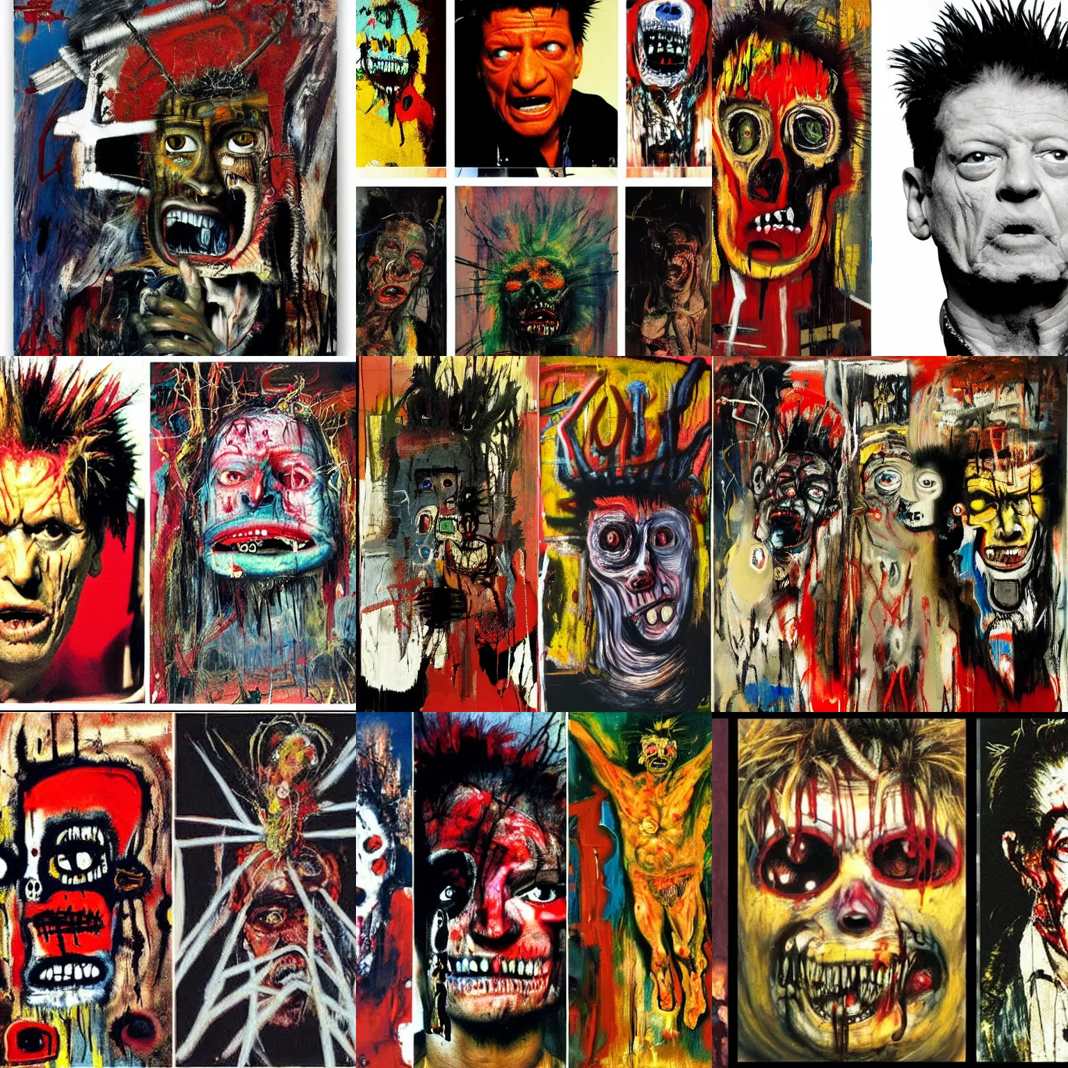 Image similar to a terrifying horrifying excruciating evil hell, by herman brood, by francis bacon, by jean - michel basquiat, by gustave moreau