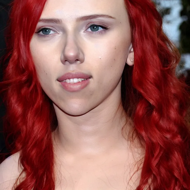 Image similar to young Scarlett Johansson with long red hair