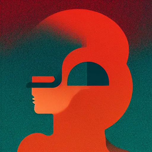 Prompt: minimalist logo icon for a wandering mind, retro psychology, victo ngai, kilian eng, lois van baarle, red, behance