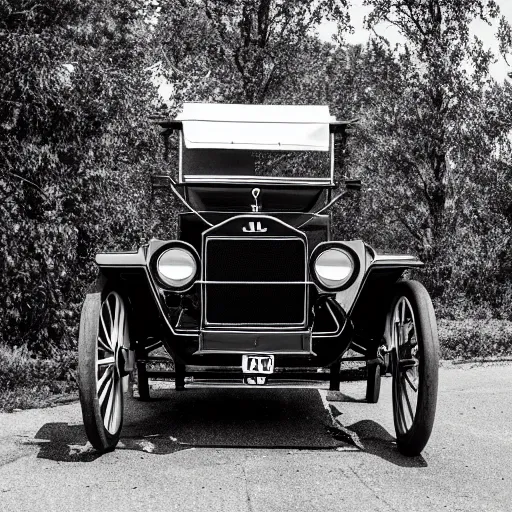 Image similar to Model T Ford with huge rims, (Sony a7R IV, symmetric balance, polarizing filter, Photolab, Lightroom, 4K, Dolby Vision, Photography Award, black and white)