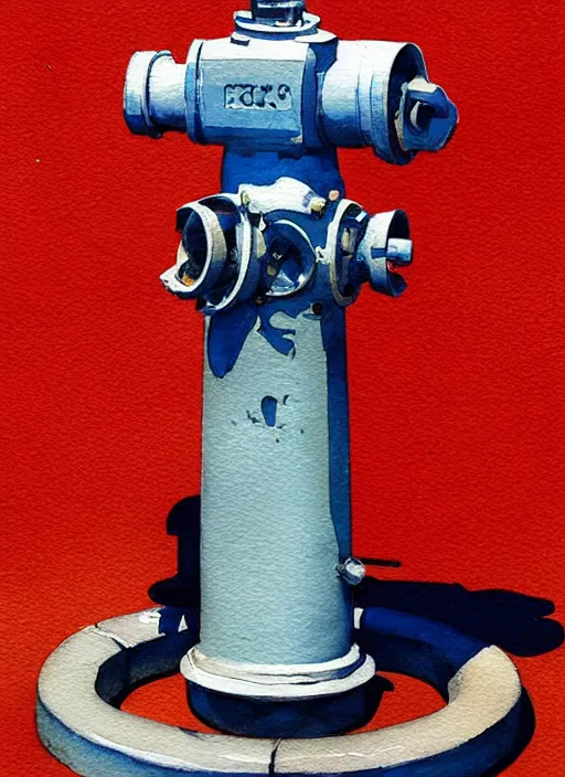 Image similar to concept art of a hydrant, pinterest, artstation trending, behance, watercolor, by coby whitmore, silver, laser light,