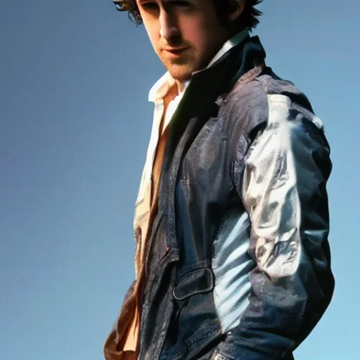 Image similar to Ryan Gosling as Spike Spiegel from Cowboy Bebop, live action, extremely detailed, photography