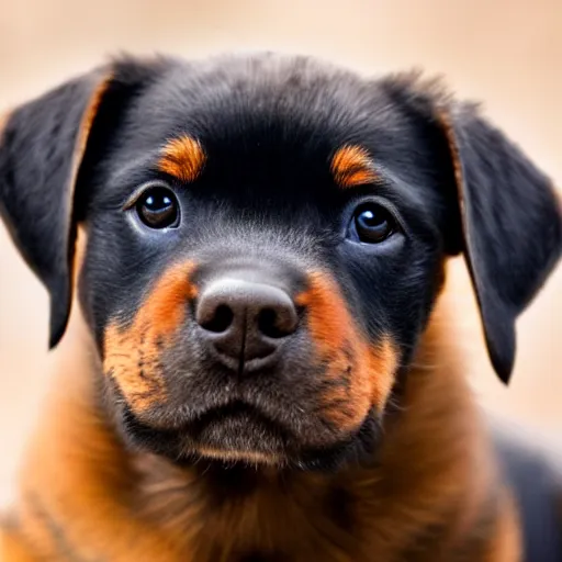 Prompt: a baby but with the face of a rottweiler