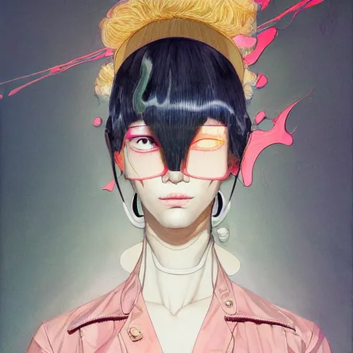 Image similar to prompt : fashion tv character portrait soft light painted by james jean and katsuhiro otomo and erik jones, inspired by akira anime, smooth face feature, intricate oil painting, high detail illustration, sharp high detail, manga and anime 1 9 9 9