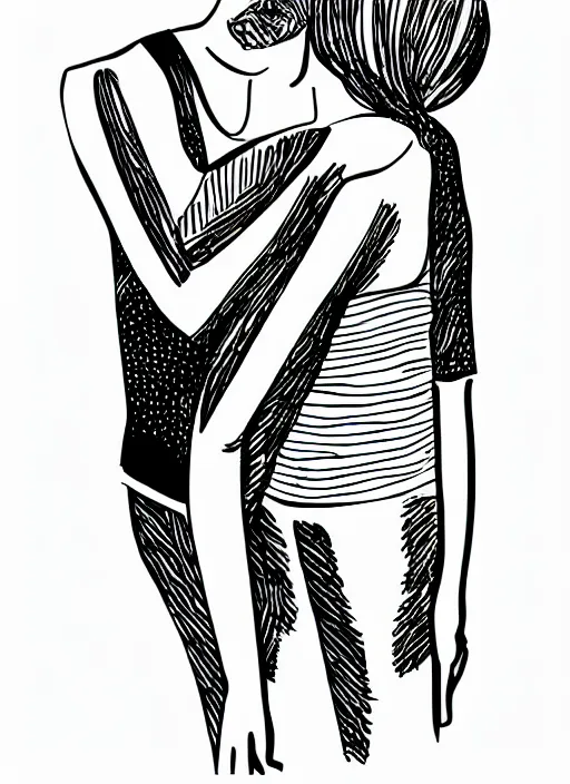 Image similar to Continuous one line drawing. Loving couple woman hugging man. Vector illustration