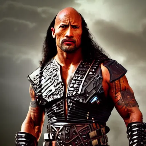 Prompt: dwayne johnson as klingon from startrek