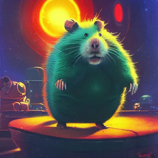 Image similar to a giant hamster by paul lehr