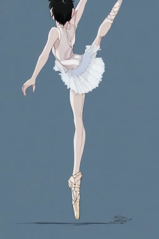 Prompt: ballerina, artwork made by makoto shinkai, inspired in hirohiko araki, clean details, light color palette, anatomically proportional, hd