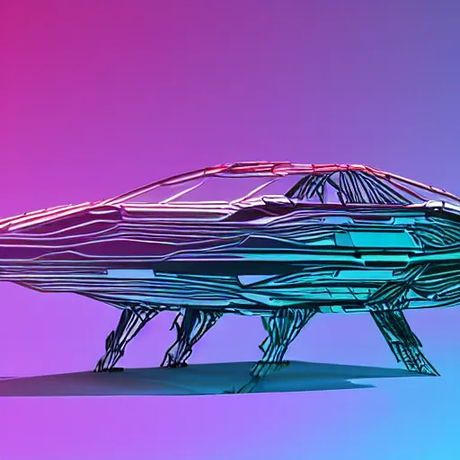 Image similar to synthwave wireframe intergalactic planetary future space vehicles that look super stylish. retrofuturism