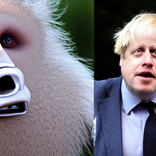 Prompt: boris johnson as manbearpig