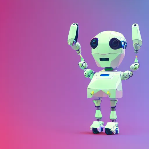 Image similar to low - poly cute robot character doing laundry, 3 d render, blender, unity, octave, 4 k, isometric view, beautiful render, pastel colours, breath of the wild art style