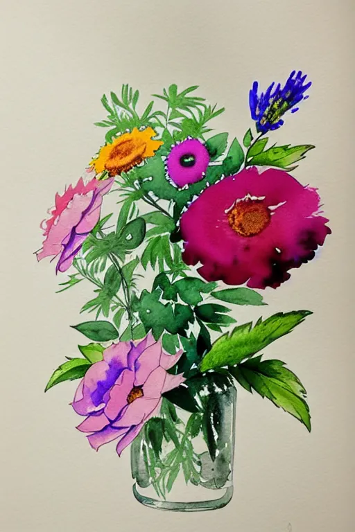 Image similar to ( ( ( ( ( ( ( ( ( ( ( ( loose watercolor flowers ) ) ) ) ) ) ) ) ) ) ) ) by prafull sawant and michał jasiewicz and eudes correia