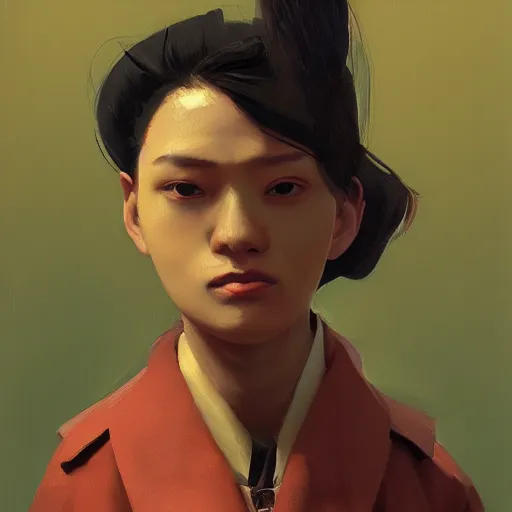 Prompt: Portrait of Sukeban Deka Soryu, artwork by Sergey Kolesov, arstation,