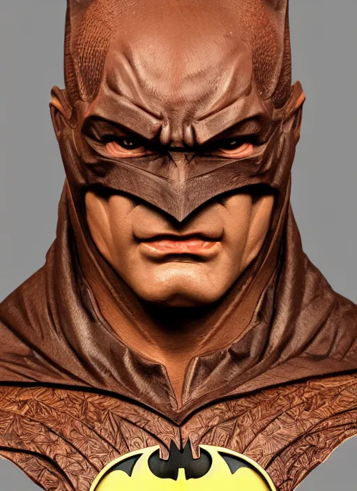 Image similar to high intricate bust of an batman carved from wood in baroque style, studio light, maria panfilova, andrea savchenko, mike kime, ludovic plouffe, qi sheng luo, oliver cook, trending on artstation