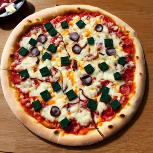 Prompt: a Pizza made out of Lego